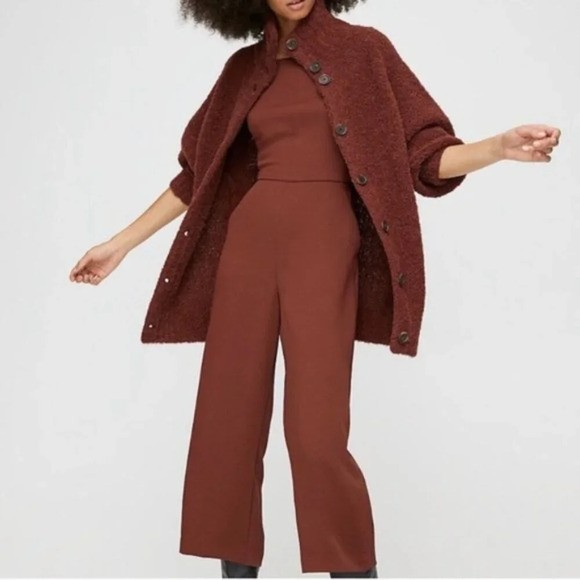 Aritzia Wilfred Karlis Oversized Alpaca Cardigan Sweater Red Brown Size XS - Picture 5 of 12